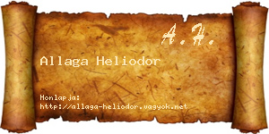 Allaga Heliodor névjegykártya